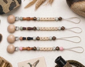 Duck Call Mallard Pacifier Clips Personalized Unique Baby Boy Girl Camo Hunting Custom Gifts for Baby Shower