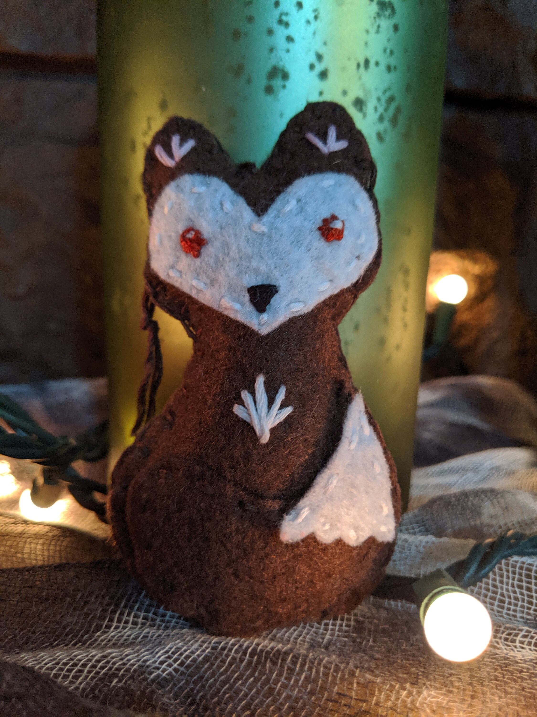 Hand made felt fox ornament Etsy