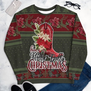 Have a Holly Dolly Christmas Ugly Christmas Sweater All Over Print Crewneck Sweatshirt