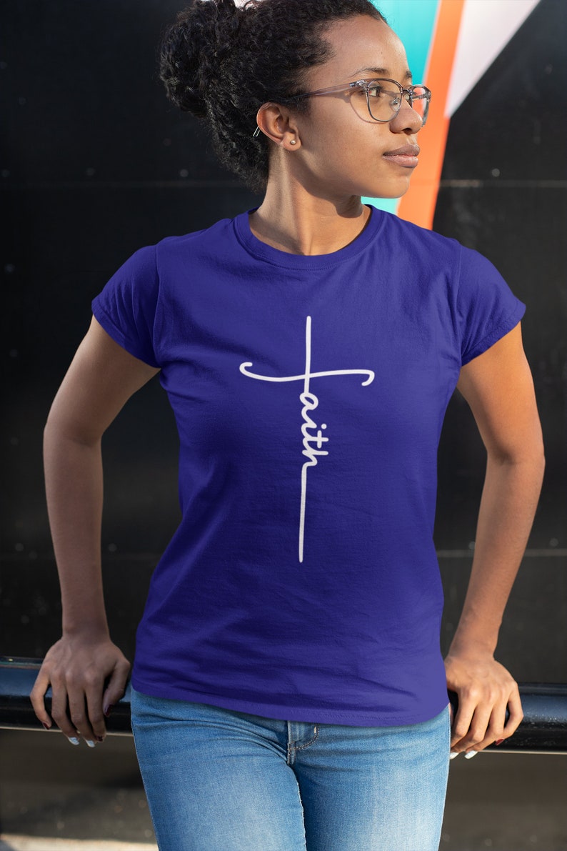 Faith Cross Tshirt for Women Faith Cross Tshirt Faith Cross - Etsy