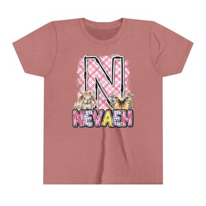Niedliches skizzenhaftes benutzerdefiniertes personalisiertes Hemd | Personalisierte Ostern Shirt | Ostern T-Shirt | Ostern T-Shirt für Mädchen | Frohe Ostern Shirt
