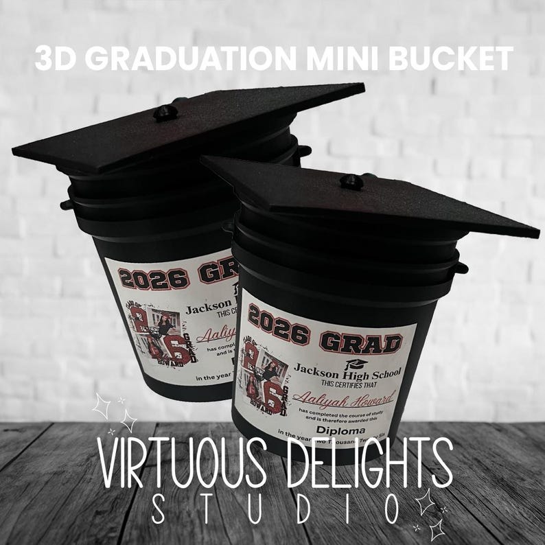 Custom Graduation Mini Bucket | Personalized Grad Gift Container ...