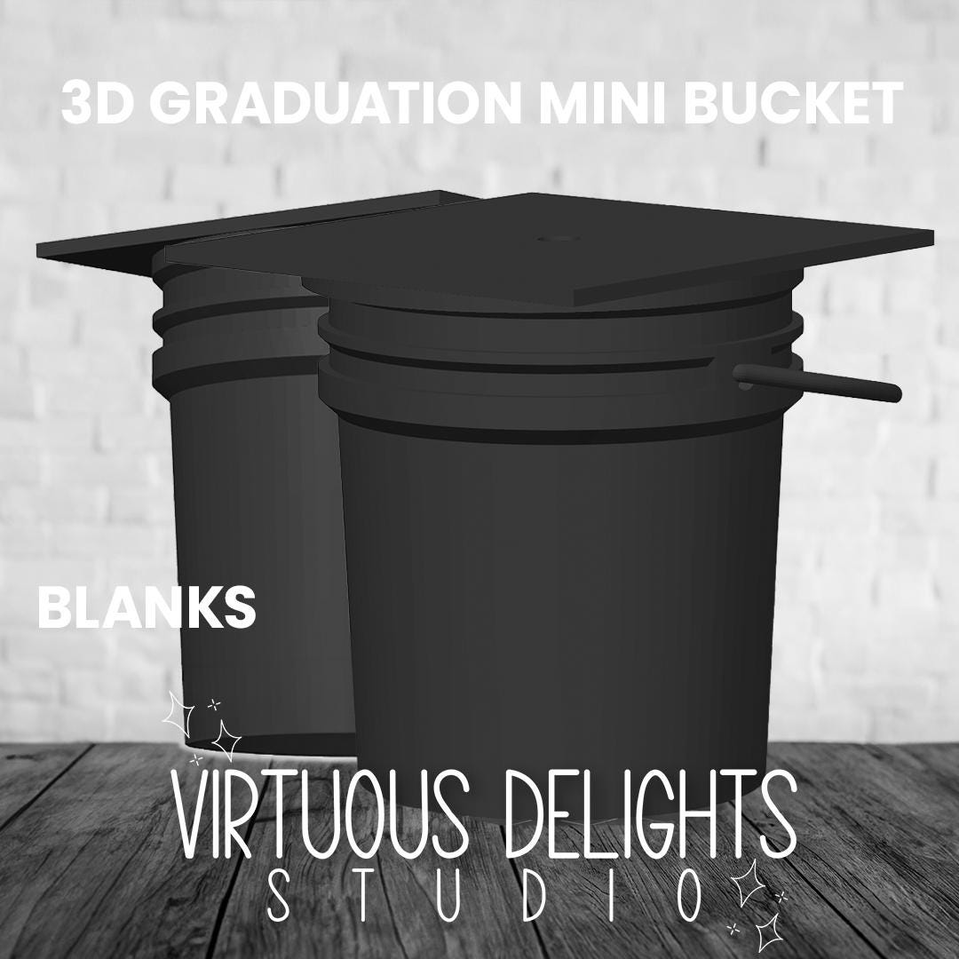 Blank Mini Graduation Buckets Bulk | DIY Grad Favor Containers ...