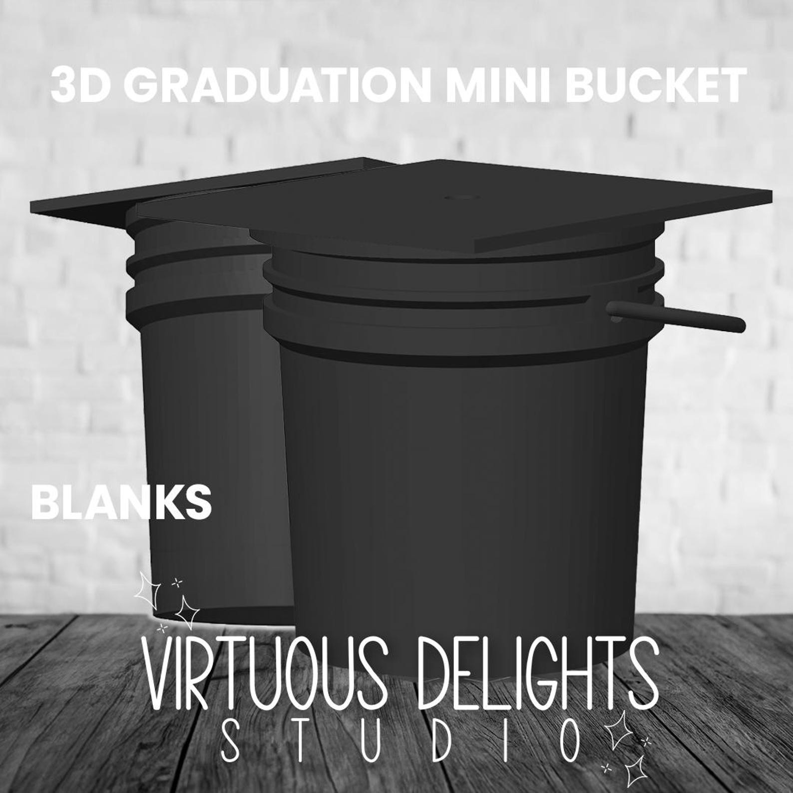 Blank Mini Graduation Buckets Bulk | DIY Grad Favor Containers ...