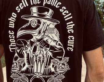 Handmade, unisex, plague, doctor, graphic, vinyl, t shirt, traditional, tattoo