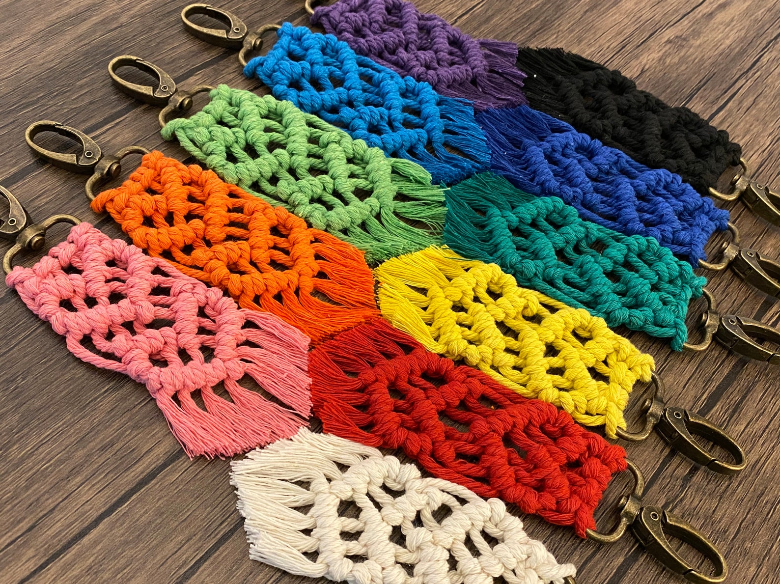 Macrame' Heart Keychain Etsy