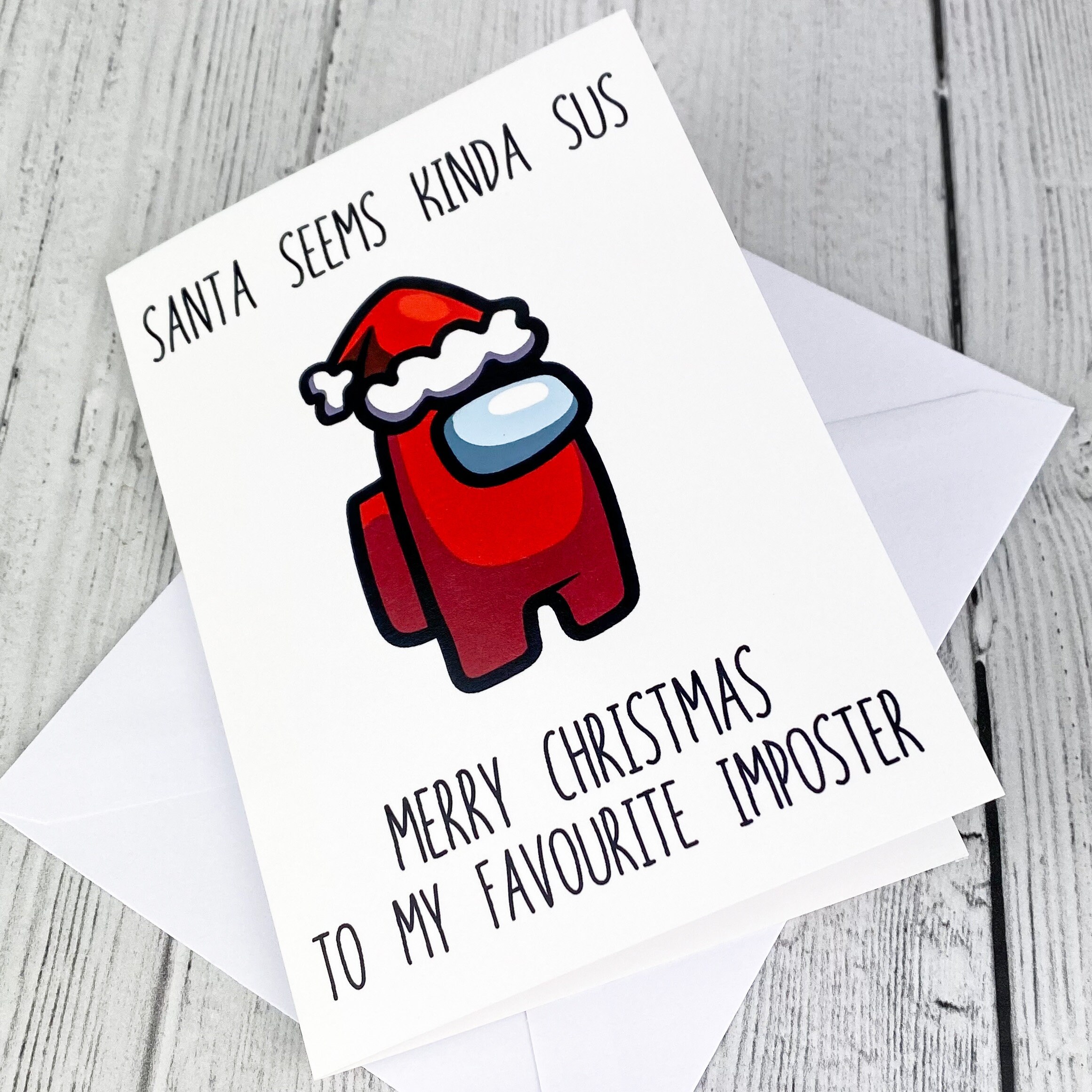 Among Us Santa is Sus Personalised Christmas Card | Etsy