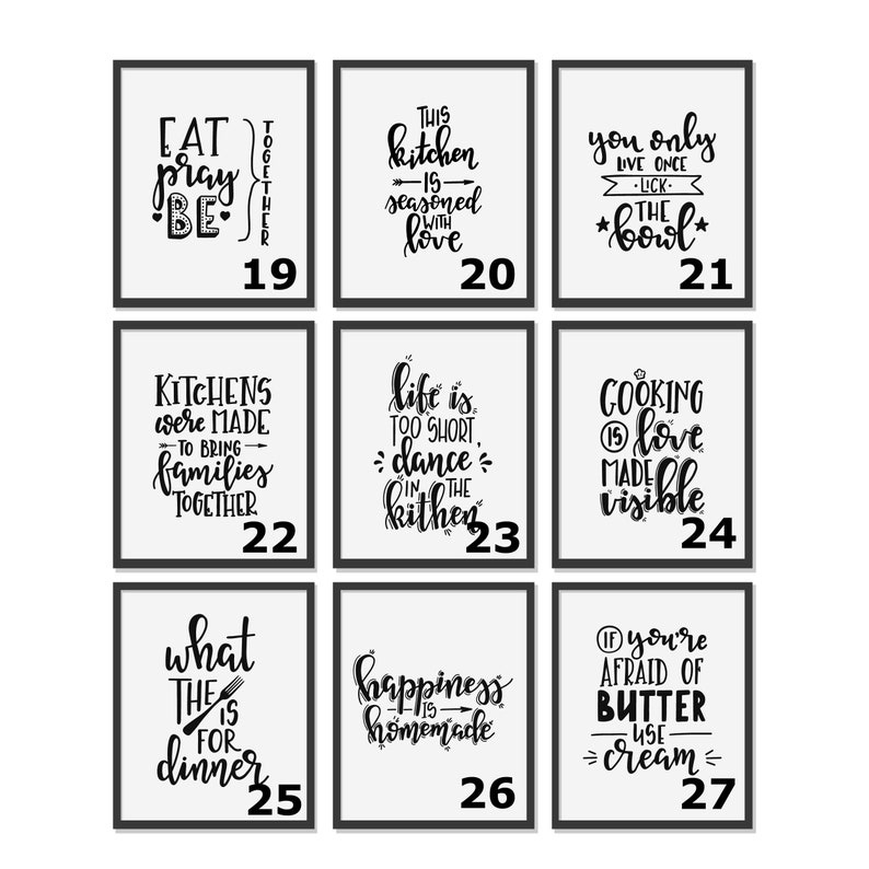 Kitchen Quotes Black and White Kitchen Print Kitchen Signs Etsy UK