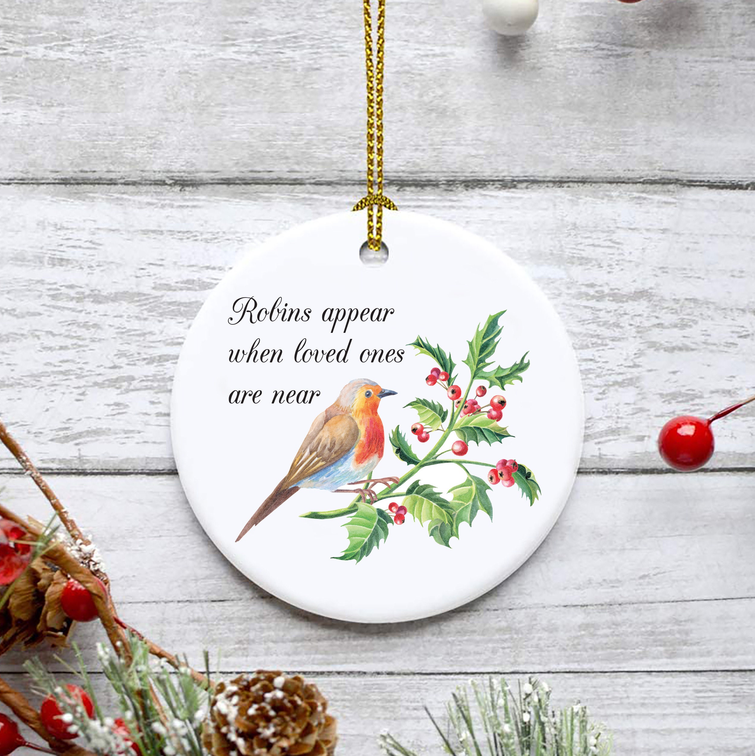 Robins appear when loved ones are near christmas decoration Clearance