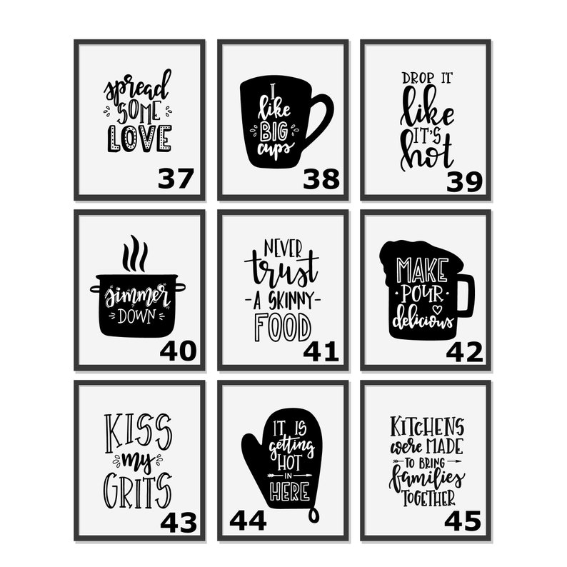 Kitchen Quotes Black and White Kitchen Print Kitchen Signs Etsy UK