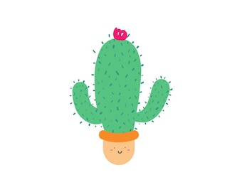 Cactus sticker, cute sticker, laptop sticker, water bottle sticker, succulent sticker, journaling