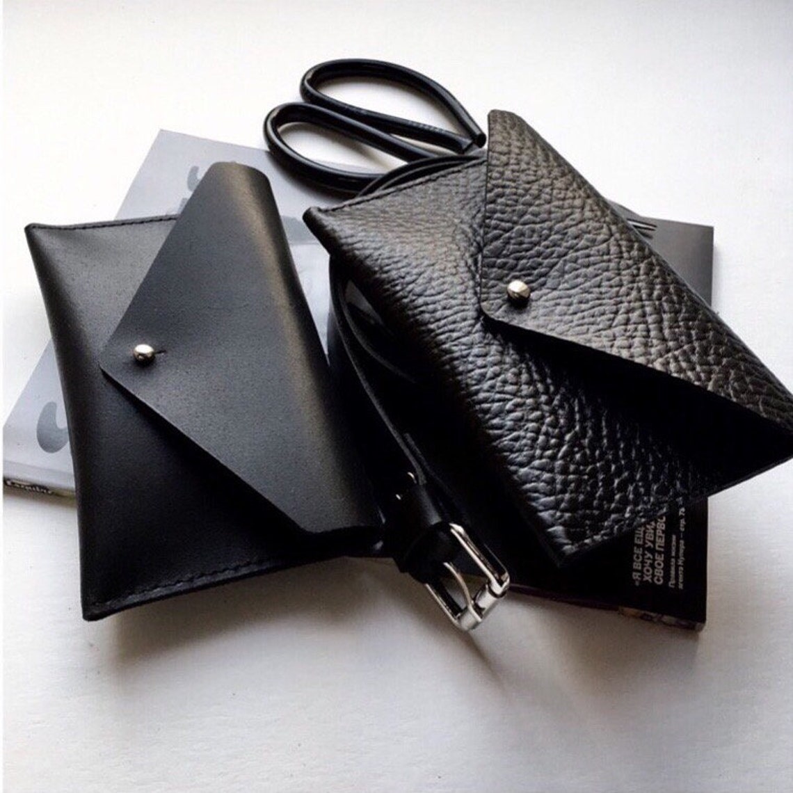 Leather Belt bag / women bag / leather crossbody bag / black Etsy