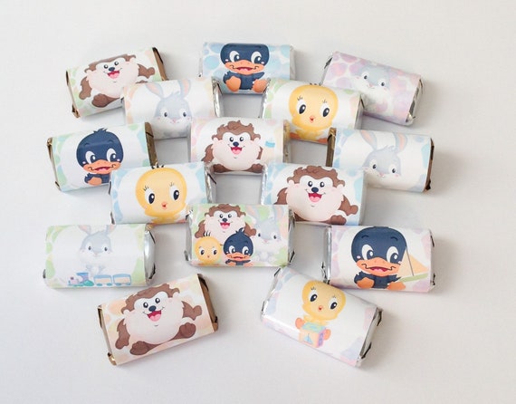 50 Baby Looney Tunes Mini Candy Bar Wrappers Party Favors Etsy