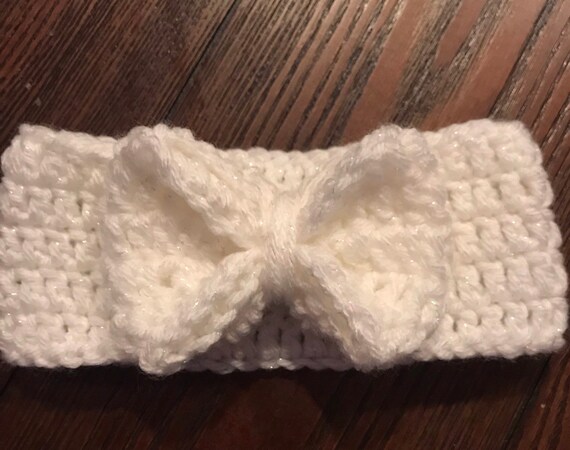 crochet baby headband with bow