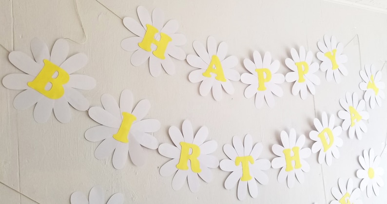 Daisies Baby Shower Banner Daisies Birthday Banner Personalized Daisy Birthday Banner Daisy Summer Party Bridal Shower Decor