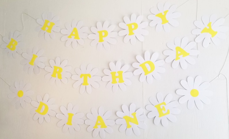 Daisies Baby Shower Banner Daisies Birthday Banner Personalized Daisy Birthday Banner Daisy Summer Party Bridal Shower Decor