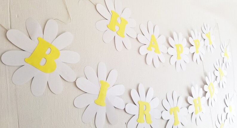 Daisies Baby Shower Banner Daisies Birthday Banner Personalized Daisy Birthday Banner Daisy Summer Party Bridal Shower Decor