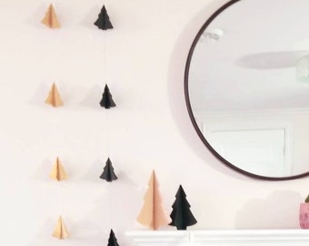 Christmas Tree Garland, Scandinavian Christmas Decor , Minimalist Pine Tree Garland