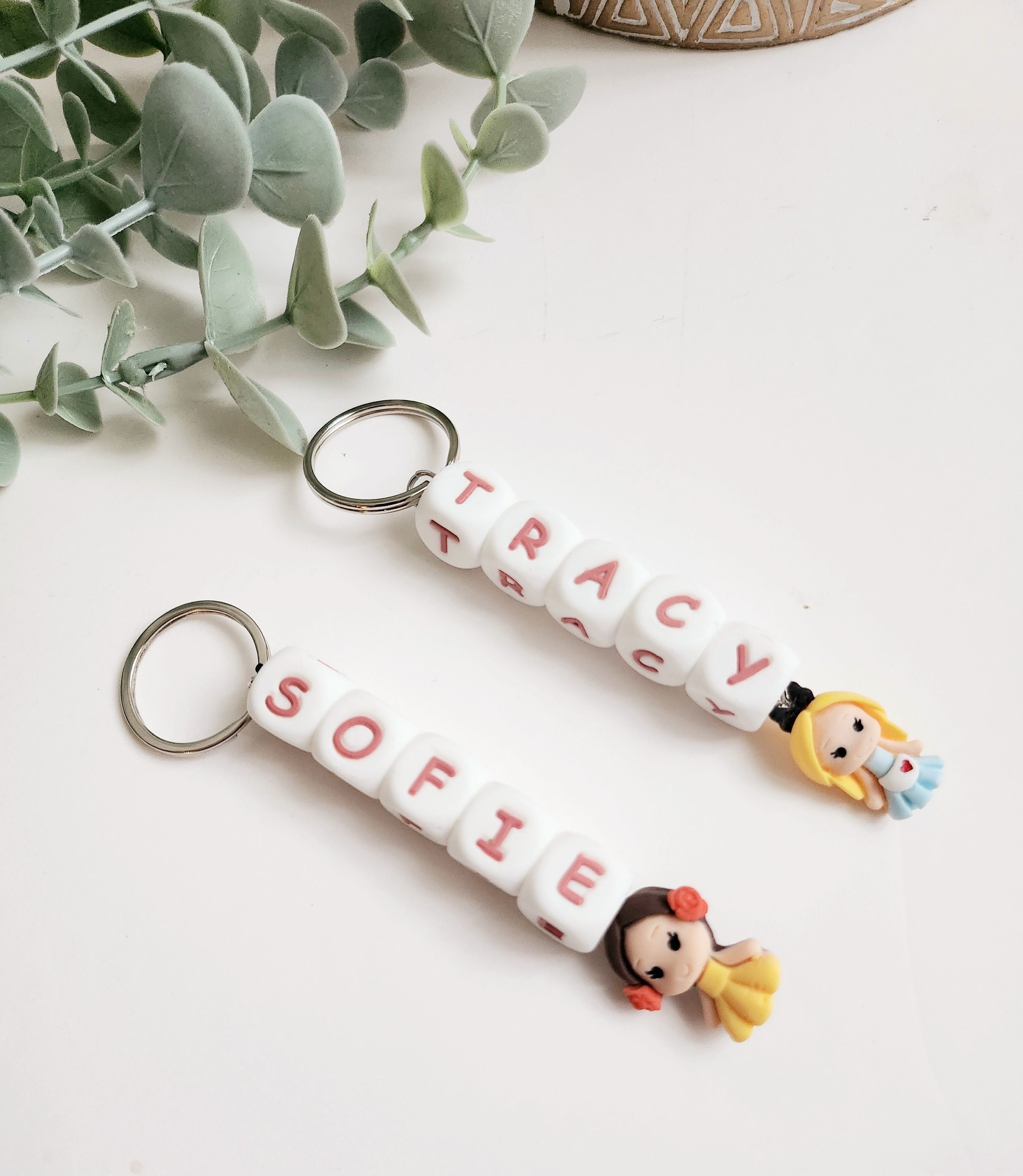 Custom Name Tag for Girls,  Stocking Stuffers for girl , Princess Keychain,  School Bag Name Tag, Personalized Cute Name Tags for Girls