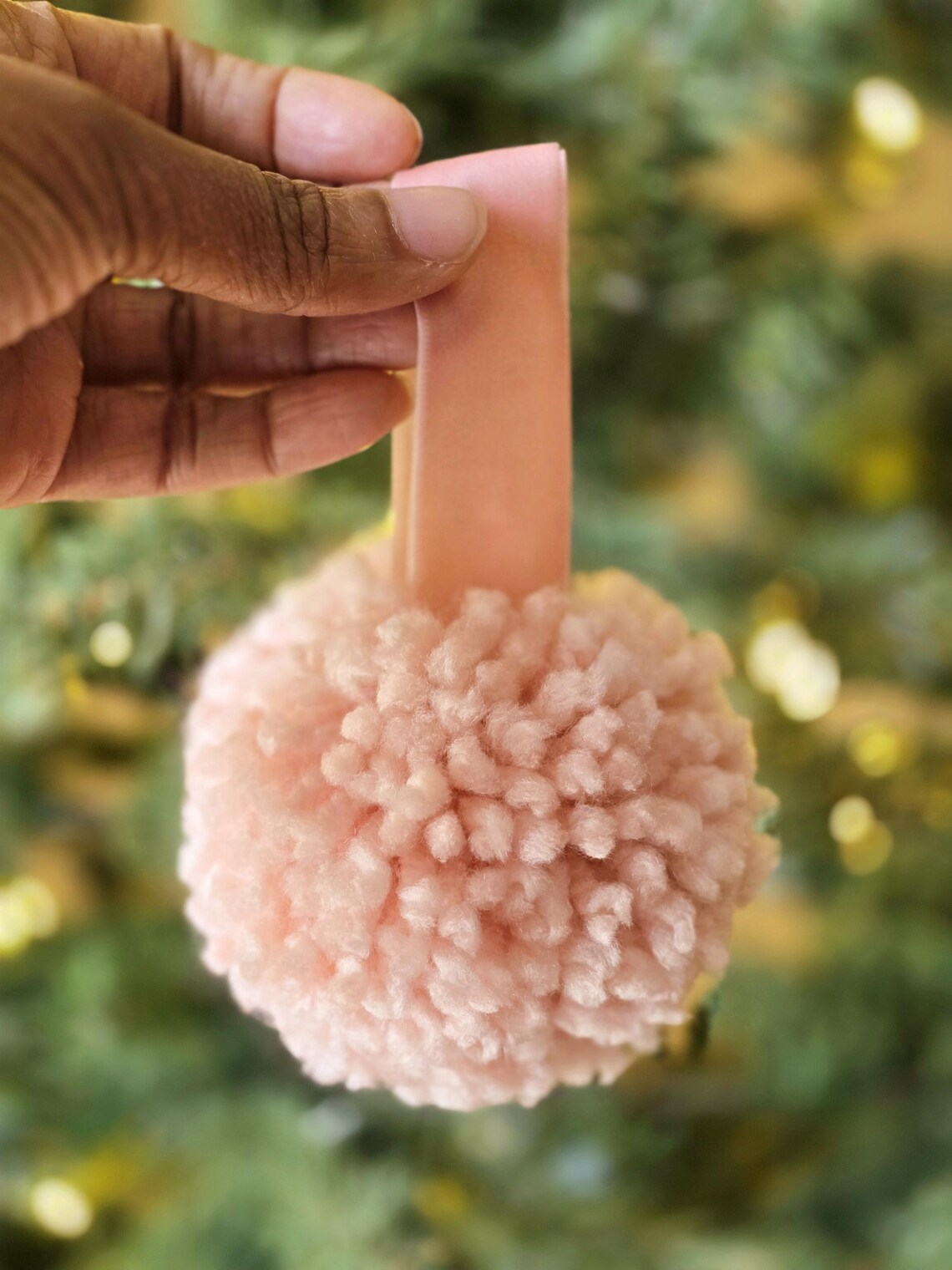 Multicolored pompom ornament