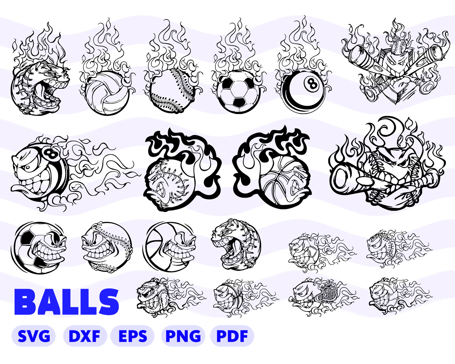 Balls Svg Softball Svg Basket Ball Svg Volleyball Ball Svg Etsy