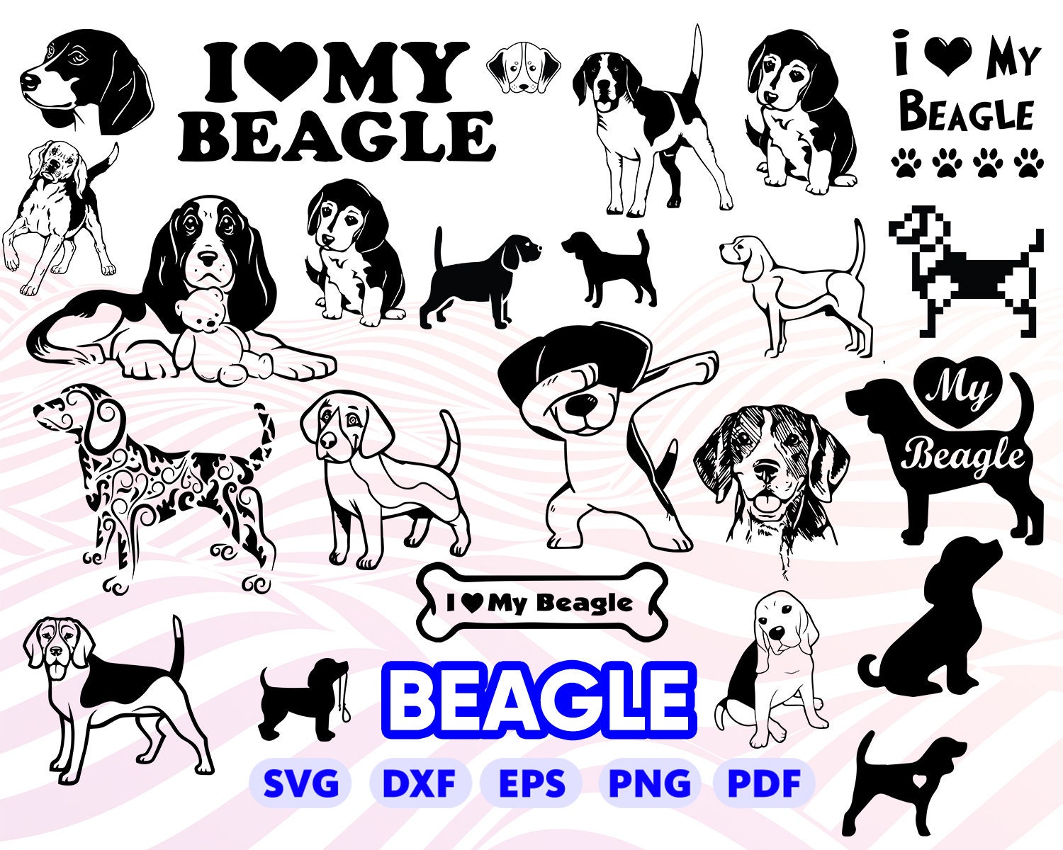 BEAGLE SVG dog svg i love beagle bigl svg puppy svg Etsy