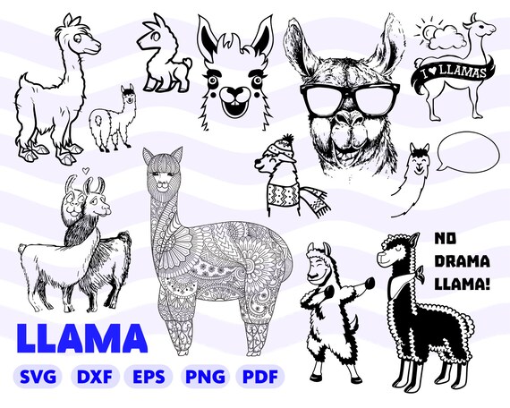 Download LLAMA SVG bundle llama silhouette llama printable llama svg | Etsy