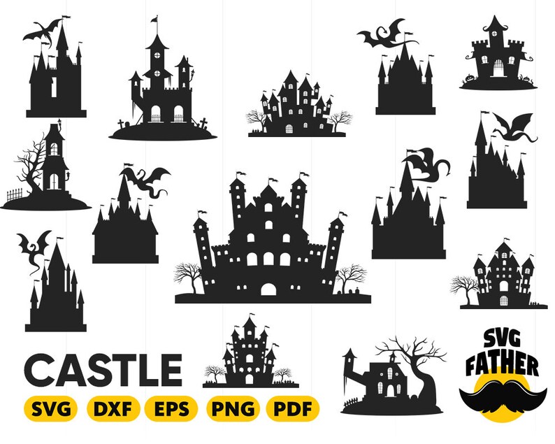Castle Svg Castle Silhouette Castle Clipart Princess Castle Etsy