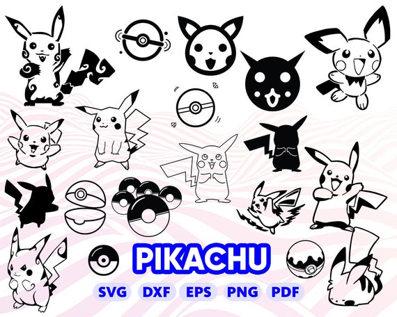 Pikachu Svg Pokemon Svg Pikachu Silhouette Svg Vector Picachu Clipart Pokemon Clipart Png Dxf Eps Print Iro On Design