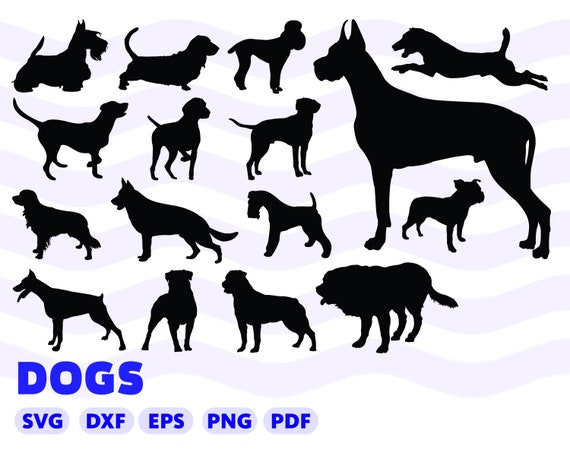 Dogs Silhouette Svg Dog Dxf Dog Love Svg Dog Cliprt Dog Etsy