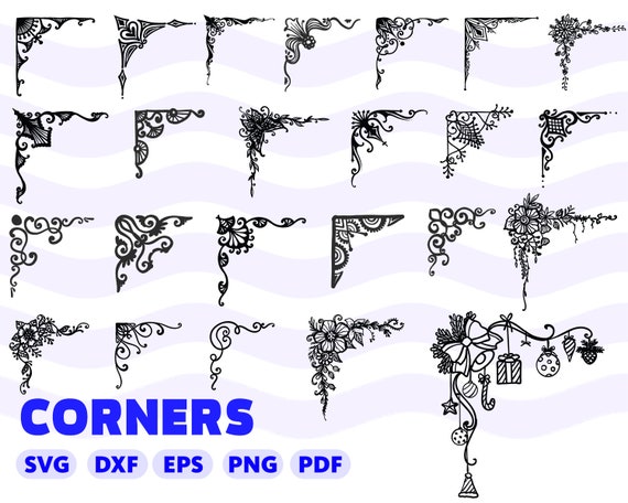 Download CORNERS SVG corner clipart corner silhouette border svg | Etsy