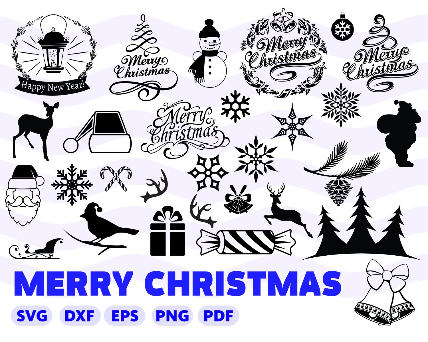 Download Free Christmas Svg Bundle Christmas Svg Files Merry Christmas Etsy SVG DXF Cut File