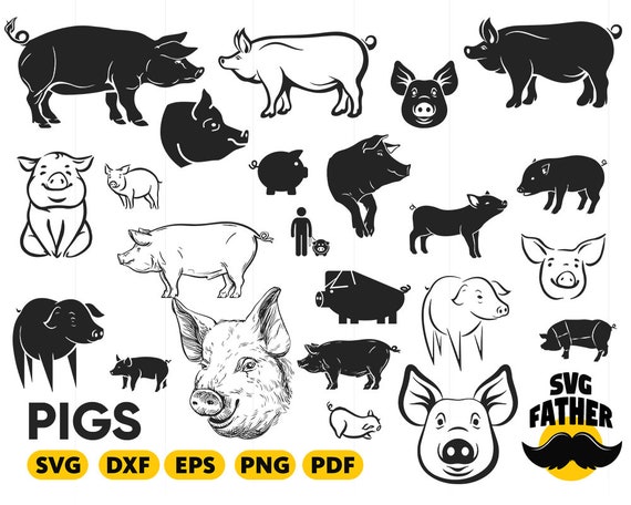 Download PIG SVG pig head svg cute pig farm animal svg pig clipart ...
