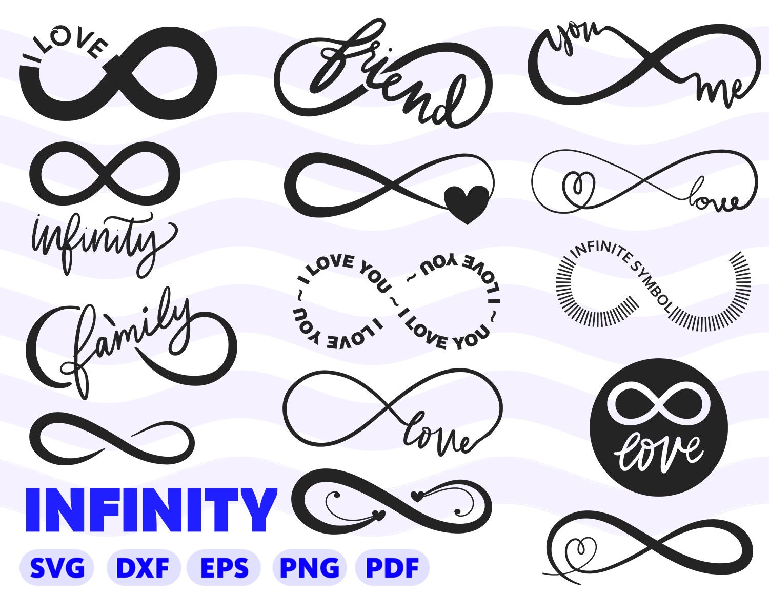 Download LOVE INFINITY SVG bundle Infinity Sign svg Infinity decal | Etsy