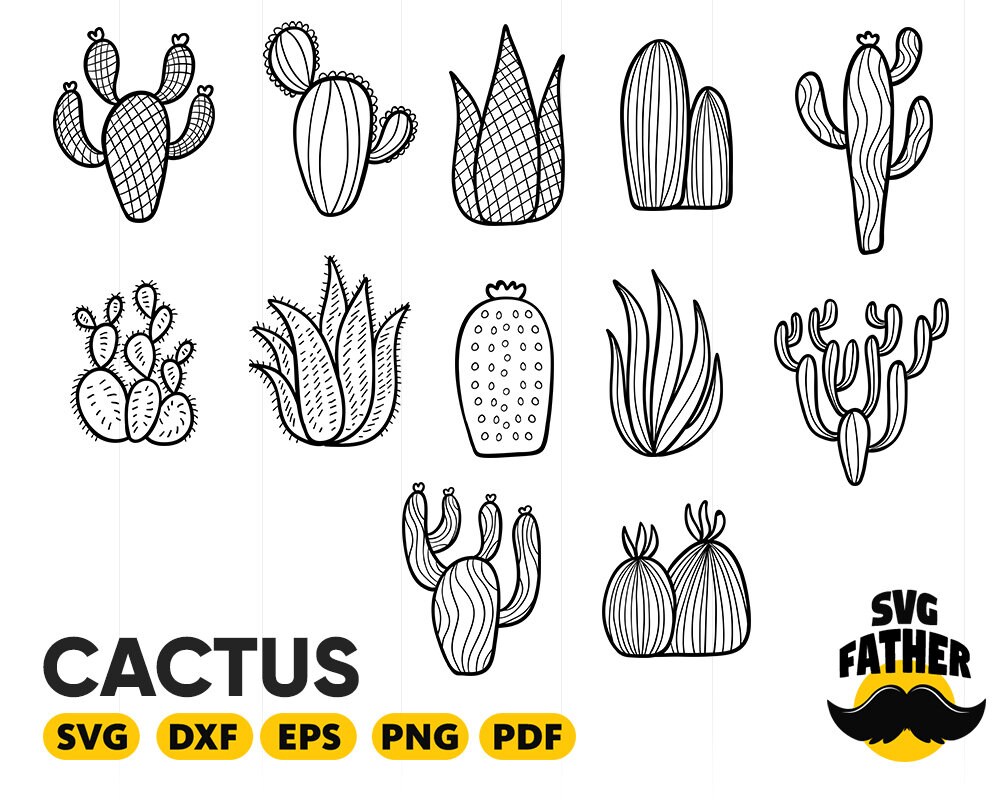 Cactus Svg File Succulent Svg File Cactus Clip Art Etsy