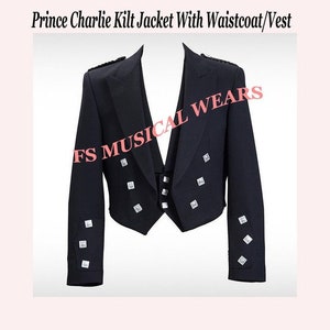 Prince Charlie Kilt Jacket With Waistcoat/Vest - US Seller R Size