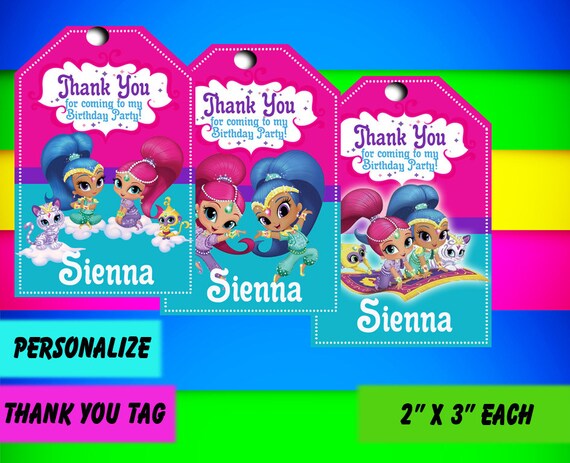 Shimmer And Shine Thank You Tag Shimmer And Shine Printable Etsy - shimmer shine it time roblox