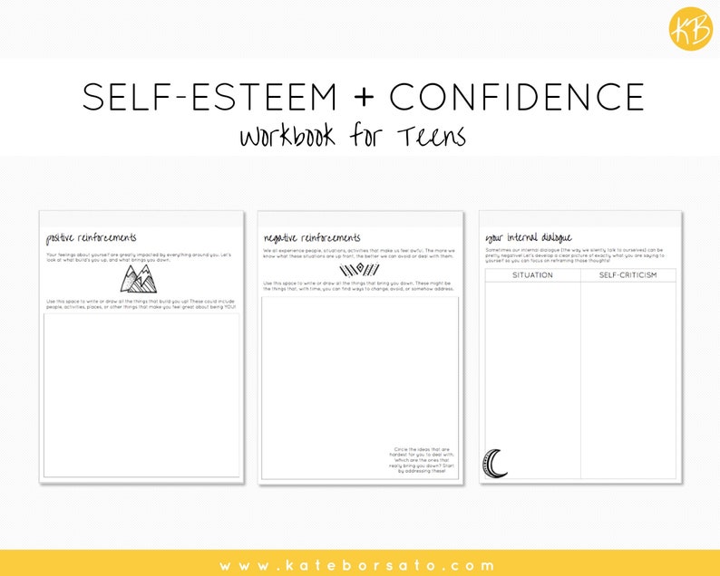 Self esteem Confidence Workbook For Teens Etsy Self esteem Confidence Workbook For Teens Etsy