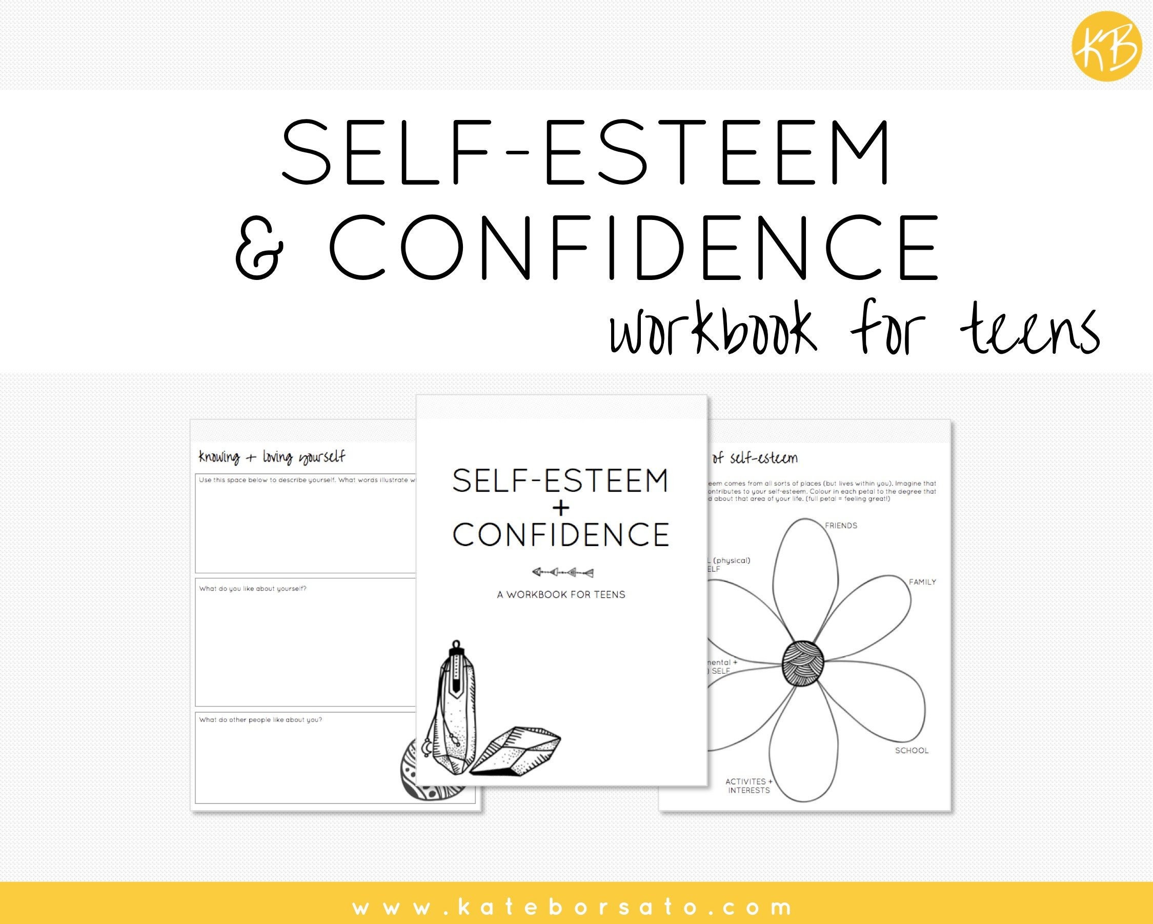 Kids Confidence Journal for Teen Girls Confidence Worksheets BUJO  Printables Digital Printables Confidence Journal Kids Confidence Workbook 