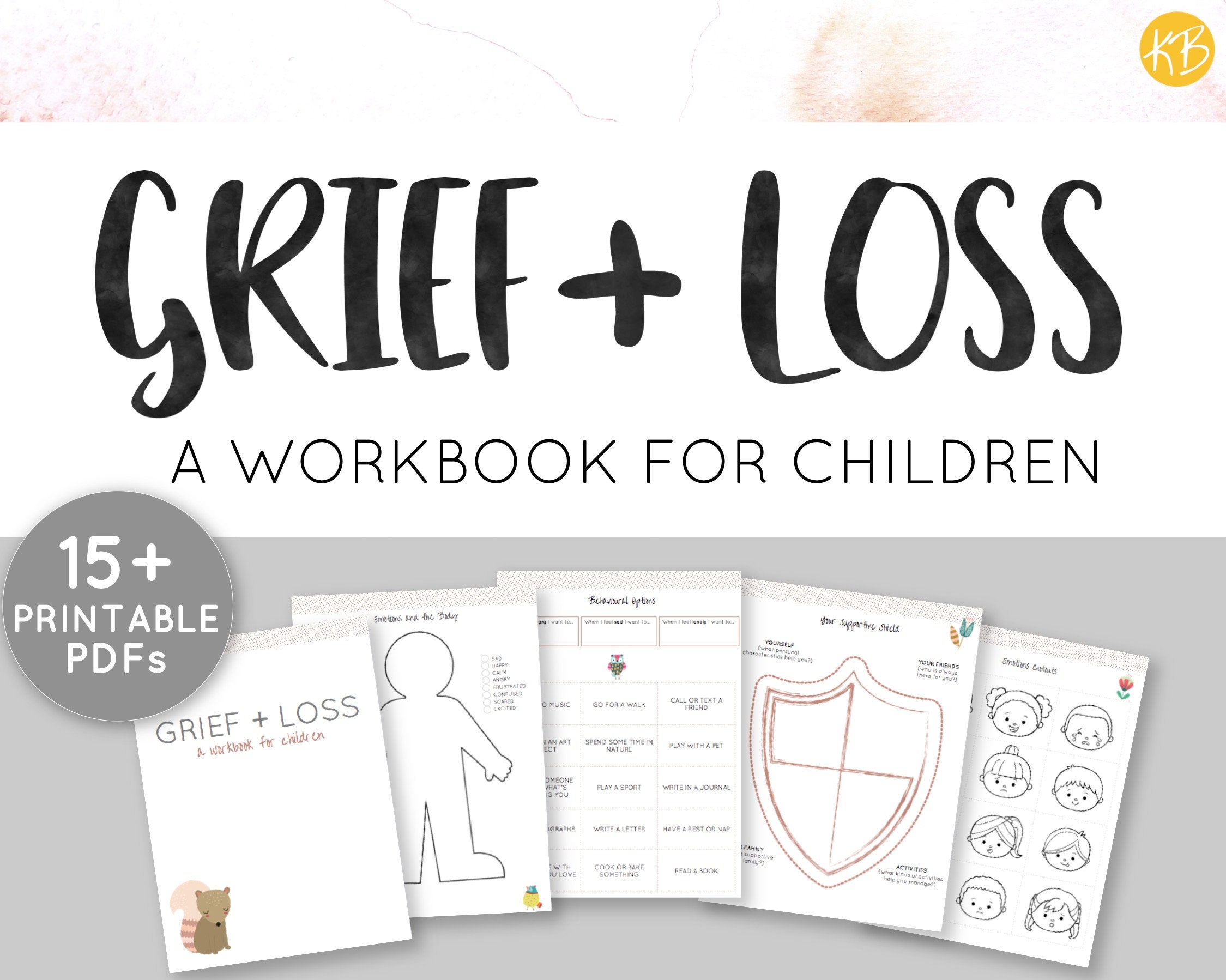 Grief Loss Workbook For Children Etsy Uk