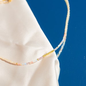 Beaded necklace, seed bead necklace, small beads,