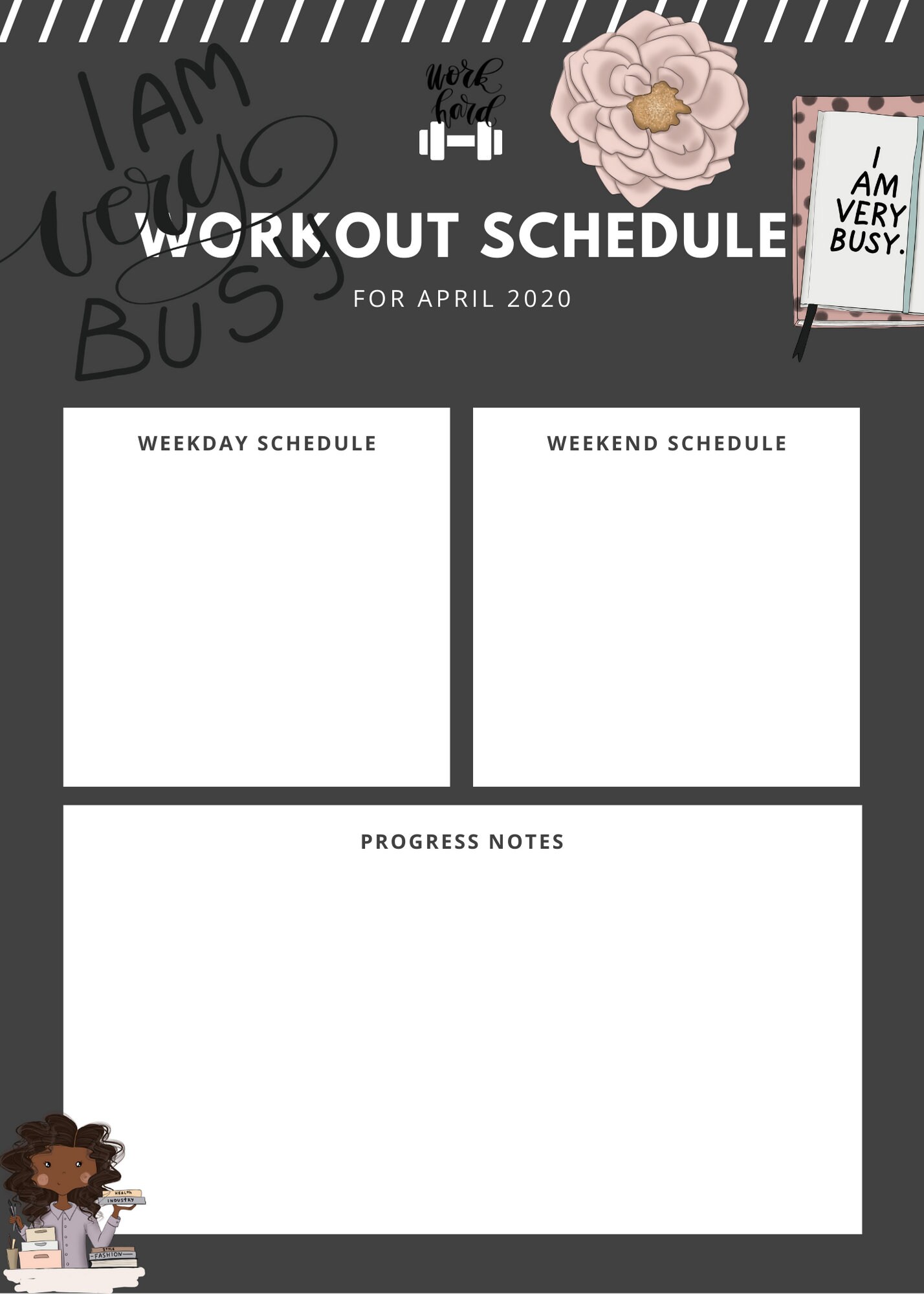 Workout Schedule Organize to Stay Fit Etsy UK