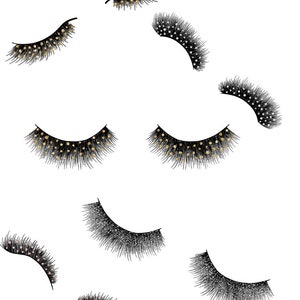 Eyelashes Clipart - Fancy Eyelashes Digital Art - Polka Dot Eyelashes - Digital Clipart