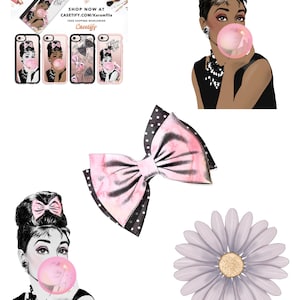Pink Girly Art - Bubble Gum Art - Clipart - Digital Art