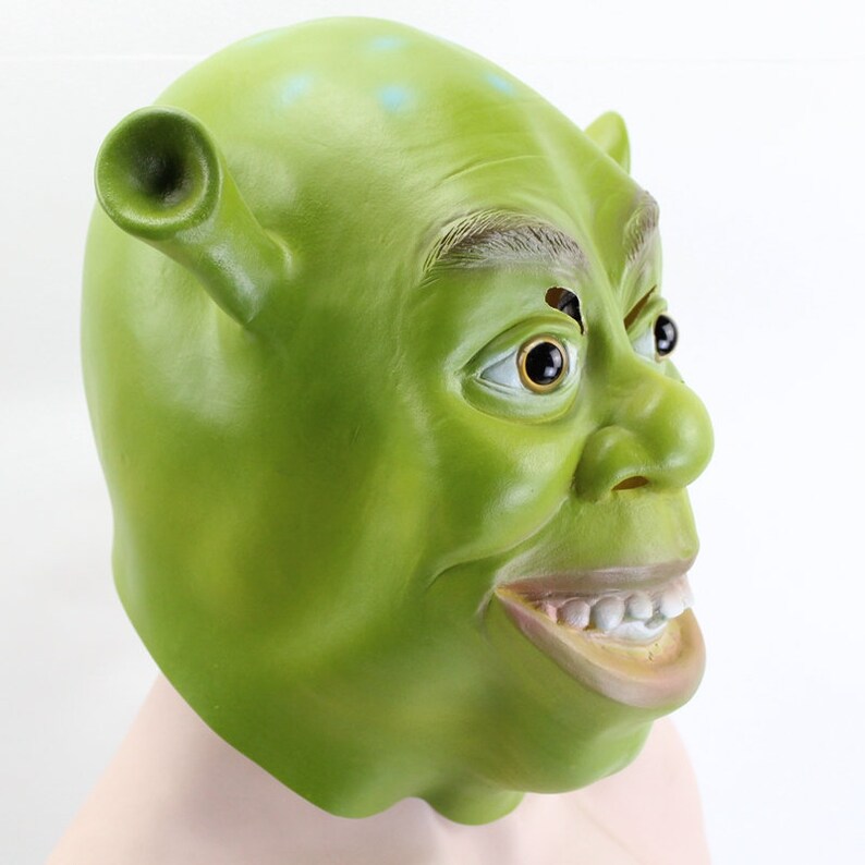 Green Shrek Latex Masks Movie Cosplay Prop Adult Animal Party Mask for Halloween Party Costume Fancy Dress Ball
