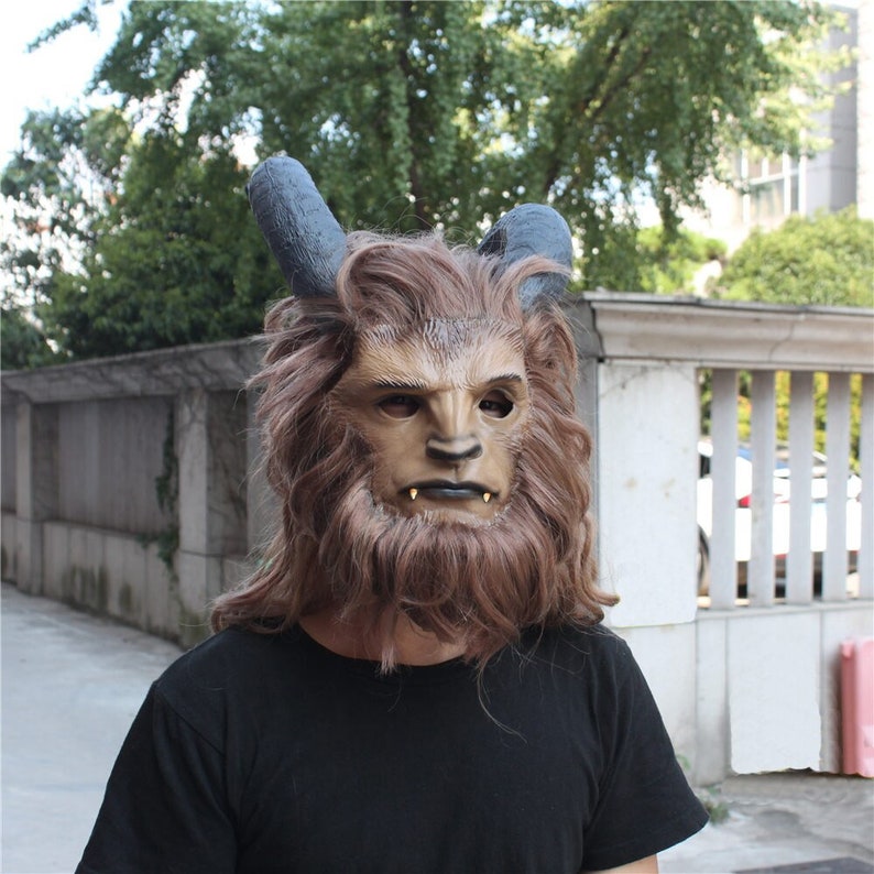 Movie Beauty and the Beast Adam Prince Cosplay Masks Latex Hood Helmet Beast Mask Halloween Party Masquerade Cosplays Props