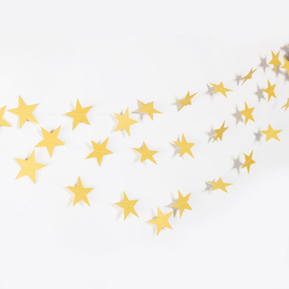 Gold Happy Birthday Banner Bunting paper Birthday Party Hanging Garland Banner with 4M Paper Garlands Star Shape String Banners Baby Shower Decoration