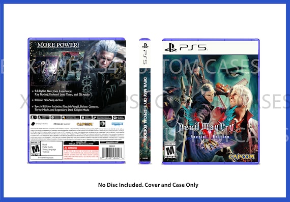 Custom Replacement Case Devil May Cry 5 Special Edition NO DISC PS5