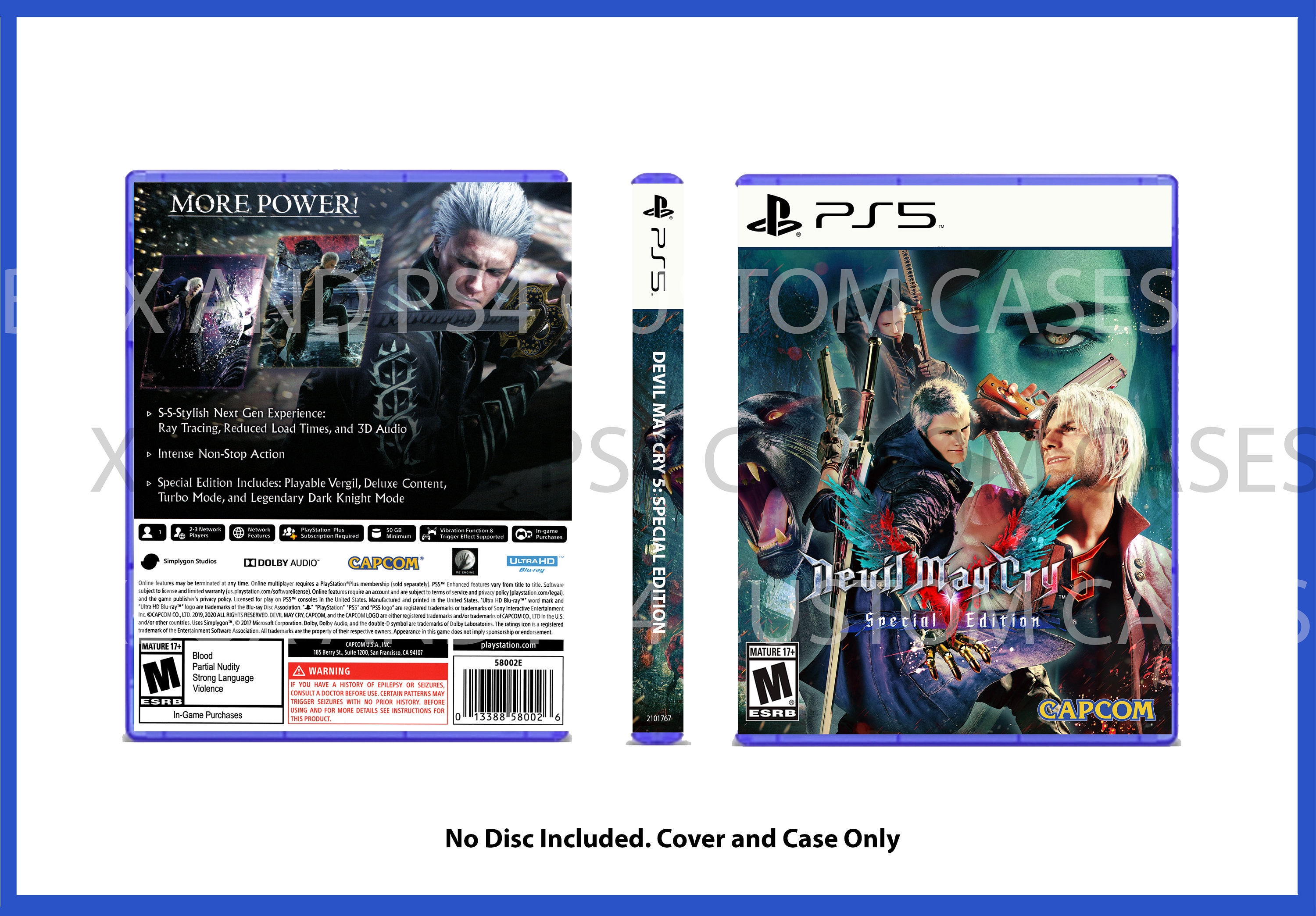 Replacement Box Case DEVIL MAY CRY 5 Sony PlayStation 5 PS5 ORIGINAL