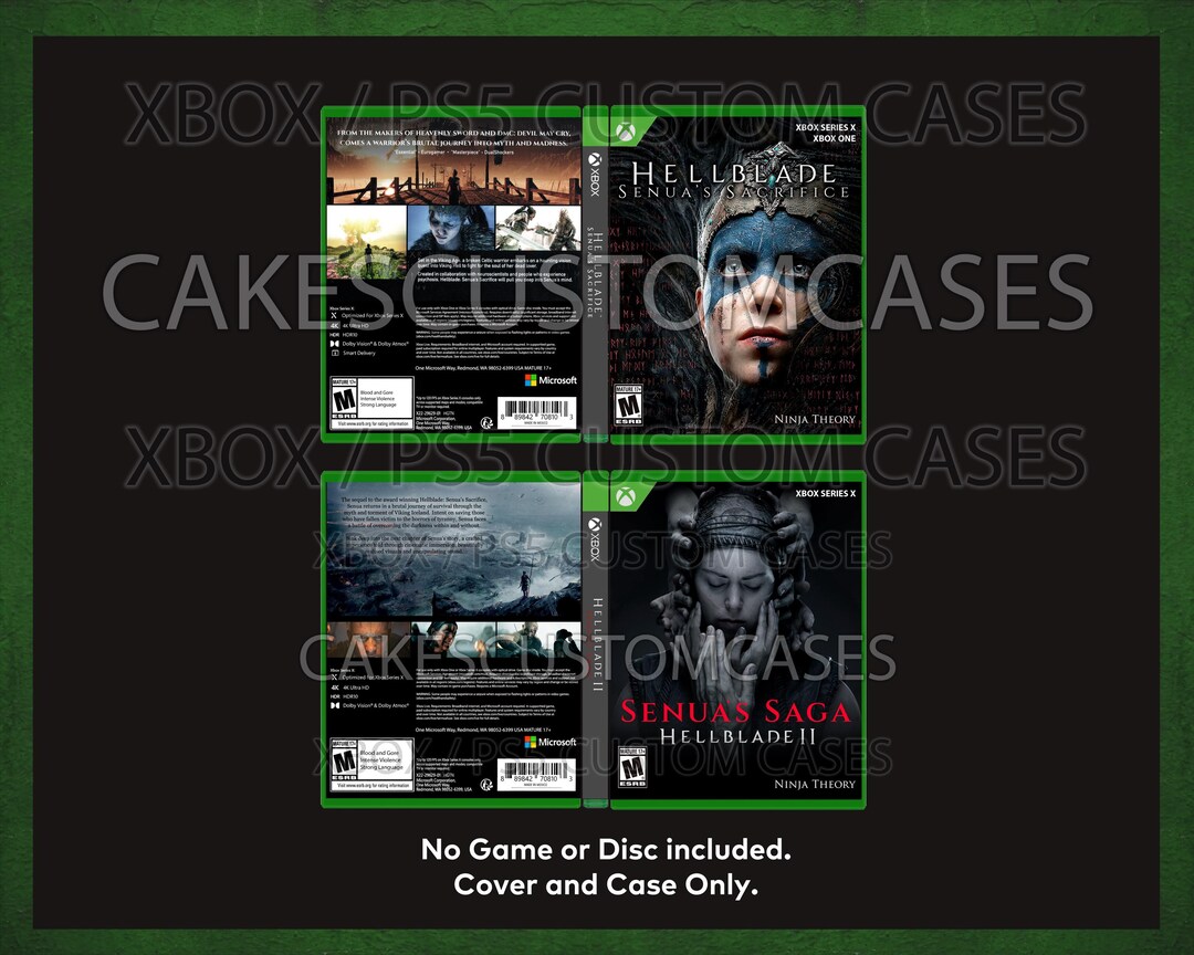 Custom Replacement Case Hellblade Senua's Saga or Senua's